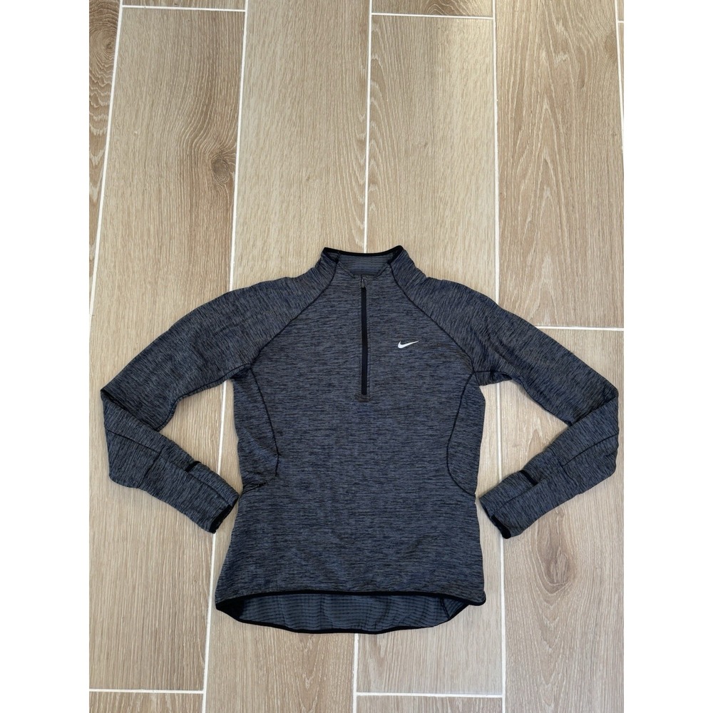 Nike Running Jacket Women Small Gray Sphere Element 1/4 Zip Long Sleeve Pullover